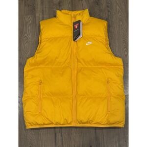 Nike Puffer Vest M Yellow Full-Zip | Therma-FIT | NWT $150 | Bold & Warm